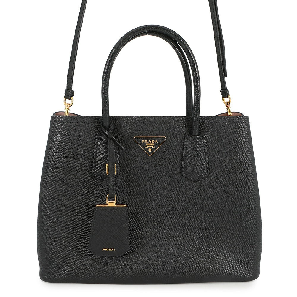 Prada Tote Bag Double Saffiano Leather Shoulder